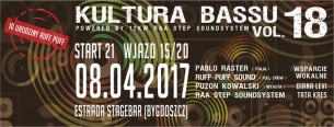 Koncert Kultura Bassu 18 # 10 Urodziny Ruff Puff Sound / Pablo Raster w Bydgoszczy - 08-04-2017