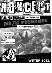 Koncert Punk Rock w Centrali ZAKAZ POSIADANIA + Aulofobia w Kołobrzegu - 12-05-2017