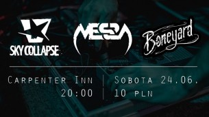 Koncert Sky Collapse, Messa i Boneyard w pubie Carpenter Inn w Olsztynie - 24-06-2017