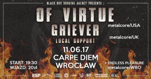 Koncert Of Virtue USA / Griever UK / Endless Pleasure | 11.06 Carpe Diem we Wrocławiu - 11-06-2017