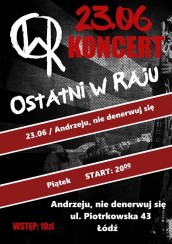 Koncert: Ostatni w Raju, gość: Bartłomiej Makrocki (Drop Pants) w Łodzi - 23-06-2017