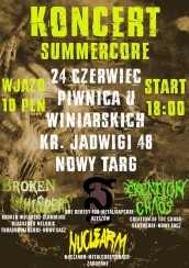 Koncert Creation of the Chaos, NUCLEARM, The Remedy For, Broken Whispers w Nowym Targu - 24-06-2017