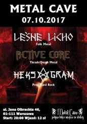 Koncert Leśne Licho, Active Core, Heksagram w Warszawie - 07-10-2017