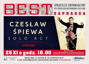 Koncert: Czesław Śpiewa SOLO ACT w SCK Best w Bielsku-Białej - 25-11-2017