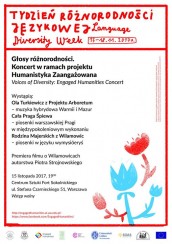 Koncert "Głosy Różnorodności" i premiera filmu o Wilamowicach w Warszawie - 15-11-2017