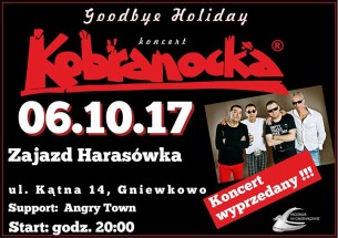 Koncert Goodbye Holiday! Kobranocka zagra na żywo w Harasówce! w Gniewkowie - 06-10-2017