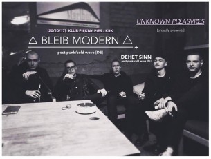 Koncert UNKNOWN PLΣASVRΣS - live - Bleib Modern + support [TBA] w Krakowie - 20-10-2017