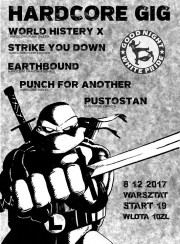Koncert WorldHisteryX/StrikeYouDown/Earthbound/PunchForAnother/Pustostan w Krakowie - 08-12-2017