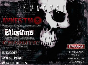 Koncert Amnestia & Elkstone & Enigmatic@piwiarnia Warki Suwałki - 15-12-2017