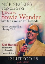 Koncert Tribute to Stevie Wonder - live funk music at Harenda w Warszawie - 12-02-2018