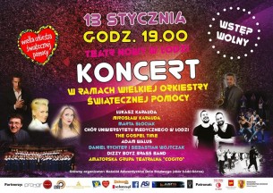 Koncert w ramach Wielkiej Orkiestry Świątecznej Pomocy w Łodzi - 13-01-2018