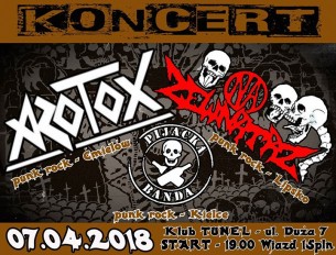 Koncert 07.04.18 - Kielce Pub Tunel - Azotox Na Zewnątrz Pijacka Banda - 07-04-2018