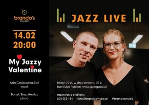 Koncert My Jazzy Valentine - Asia Czajkowska-Zoń & Bartek Staszkiewicz w Toruniu - 14-02-2018