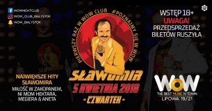 Koncert ✦✦ Sławomir w Białymstoku! ✦ 5.04 Czwartek ✦ WoW ✦ Wstęp 18+ - 05-04-2018