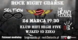 Koncert Rock Night - Section8, Ultimate Universe, The Heavy Clouds w Gdańsku - 24-03-2018