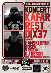 Koncert Kafar x Rest Dixon 37/ 8 Ball Club / Piaseczno / 16.03.2018/ 20:00 - 16-03-2018