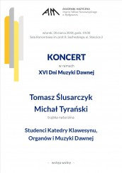 Koncert w ramach XVI Dni Muzyki Dawnej w Bydgoszczy - 20-03-2018