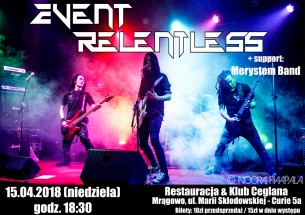 Koncert Event Relentless + Merystem Band w Mrągowie - 15-04-2018