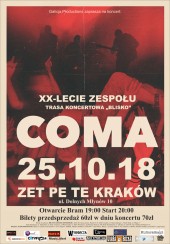 Koncert XX-lecie zespołu. Trasa BLISKO w Krakowie - 25-10-2018