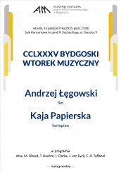 Koncert CCLXXXV BYDGOSKI WTOREK MUZYCZNY w Bydgoszczy - 16-10-2018