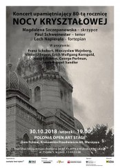 Koncert upamiętniający „Noc kryształową” w 80-tą rocznicę w Warszawie - 30-10-2018