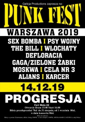 Koncert SexBomba, The Bill, Alians, Karcer, Włochaty, Psy Wojny, Cela nr 3, Moskwa, DEFLORACJA w Warszawie - 14-12-2019