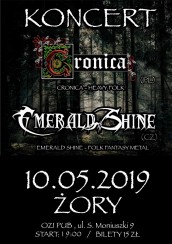 Koncert Cronica[PL]//Emerald Shine[CZ]-OZI PUB ŻORY - 10-05-2019