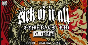 Koncert Comeback Kid, Sick Of It All, Cancer Bats w Krakowie - 09-11-2019