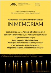 Koncert PEDAGODZY I STUDENCI AM W BYDGOSZCZY IN MEMORIAM - 05-11-2019