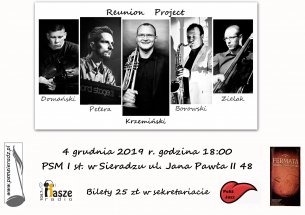 Koncert Poliż Jazz KRZEMIŃSKI REUNION PROJECT w Sieradzu - 04-12-2019