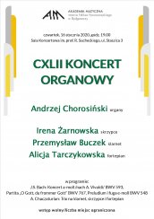 CXLII KONCERT ORGANOWY w Bydgoszczy - 16-01-2020