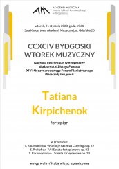 Koncert CCXCIV Bydgoski Wtorek Muzyczny w Bydgoszczy - 21-01-2020