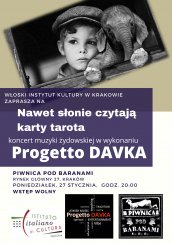 Koncert włoskiej muzyki żydowskiej “Nawet słonie czytają karty tarota” – PROGETTO DAVKA w Krakowie - 27-01-2020