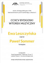 Koncert CCXCV BYDGOSKI WTOREK MUZYCZNY w Bydgoszczy - 18-02-2020