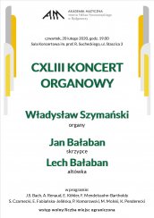CXLIII KONCERT ORGANOWY w Bydgoszczy - 20-02-2020