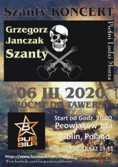 Koncert Grzegorz Janczak Szanty Pub Bila w Lublinie - 06-03-2020