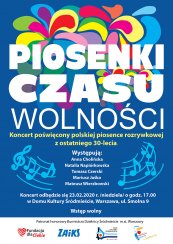 Koncert PIOSENKI CZASU WOLNOŚCI w Warszawie - 23-02-2020