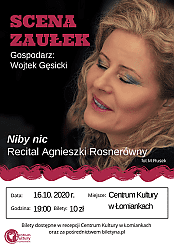 Bilety na koncert Scena Zaułek // Agnieszka Rosnerówna w Łomiankach - 16-10-2020