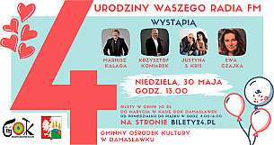 Bilety na koncert 4 Urodziny Waszego Radia FM w Damasławku - 30-05-2021