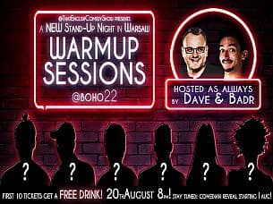 Bilety na koncert English Comedy - That English Comedy Show: Warmup Sessions + Afterparty - Only Best ENG Stand-Up Comedians in Poland! - 20-08-2021