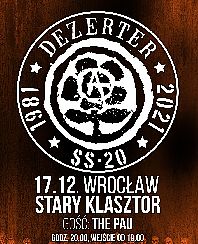 Bilety na koncert DEZERTER - 40-lecie zespołu w Starym Klasztorze! we Wrocławiu - 04-02-2022