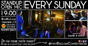 Bilety na koncert That English Comedy Show - The Sunday Open Mic #8 @ BarBazaar (English Stand-Up Comedy) @ThatEnglishComedyShow - 06-02-2022