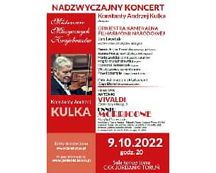 Bilety na koncert NADZWYCZAJNY KONCERT "Antonio VIVALDI i Ennio MORRICONE" Konstanty Andrzej Kulka i Orkiestra Kameralna FN w Toruniu - 09-10-2022