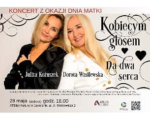 Bilety na koncert z okazji Dnia Matki - Kobiecym głosem na dwa serca w Jaworznie - 28-05-2022 Bilety na koncert z okazji Dnia Matki - Kobiecym głosem na dwa serca w Jaworznie - 28-05-2022