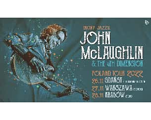 Bilety na koncert John McLaughlin & The 4th Dimension w Krakowie - 28-11-2022