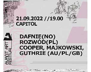 Bilety na Avant Art Festival 2022 Wrocław // Dafnie (NOR) / Rozwód (PL) / Trio: Cooper, Majkowski, Guthrie (AU/PL/GB)