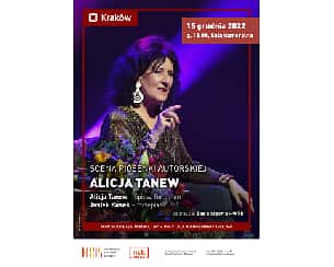 Bilety na koncert SCENA PIOSENKI AUTORSKIEJ Alicja Tanew w Krakowie - 15-12-2022
