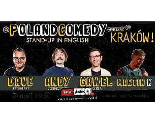 Bilety na koncert Comedy Poland - English Stand-Up Comedy in Kraków - Feliga, Rygielski, Sosnowski, Martin K - (@PolandComedy) - 24-11-2022