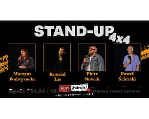 Bilety na kabaret Festiwal Wrocek zaprasza: Stand-up 4x4 Opole - 14-04-2023 Bilety na kabaret Festiwal Wrocek zaprasza: Stand-up 4x4 Opole - 14-04-2023