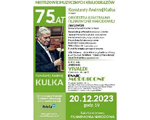 Bilety na koncert VIVALDI-MORRICONE - Konstanty Andrzej Kulka i Orkiestra Kameralna Filharmonii Narodowej w Warszawie - 20-12-2023